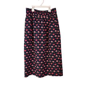 J.CREW NWT Navy & Pink Floral Pull On Lined Pencil Skirt With Pockets, Size XXS